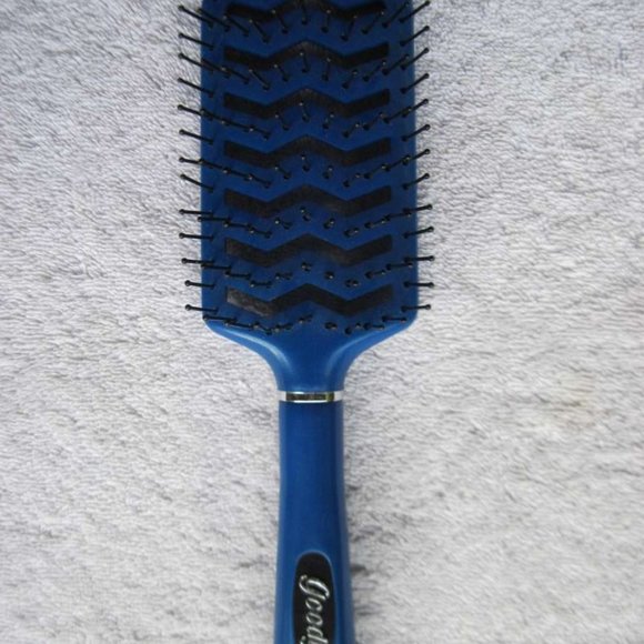 Goody Select Plastic Vented Flat Paddle Hair Brush Blow Dry 1999 Blue Silver - Picture 8 of 15